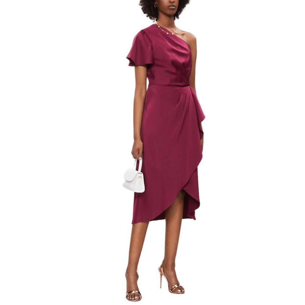 Ted Baker Ridah Waterfall One Shoulder Dress NWT